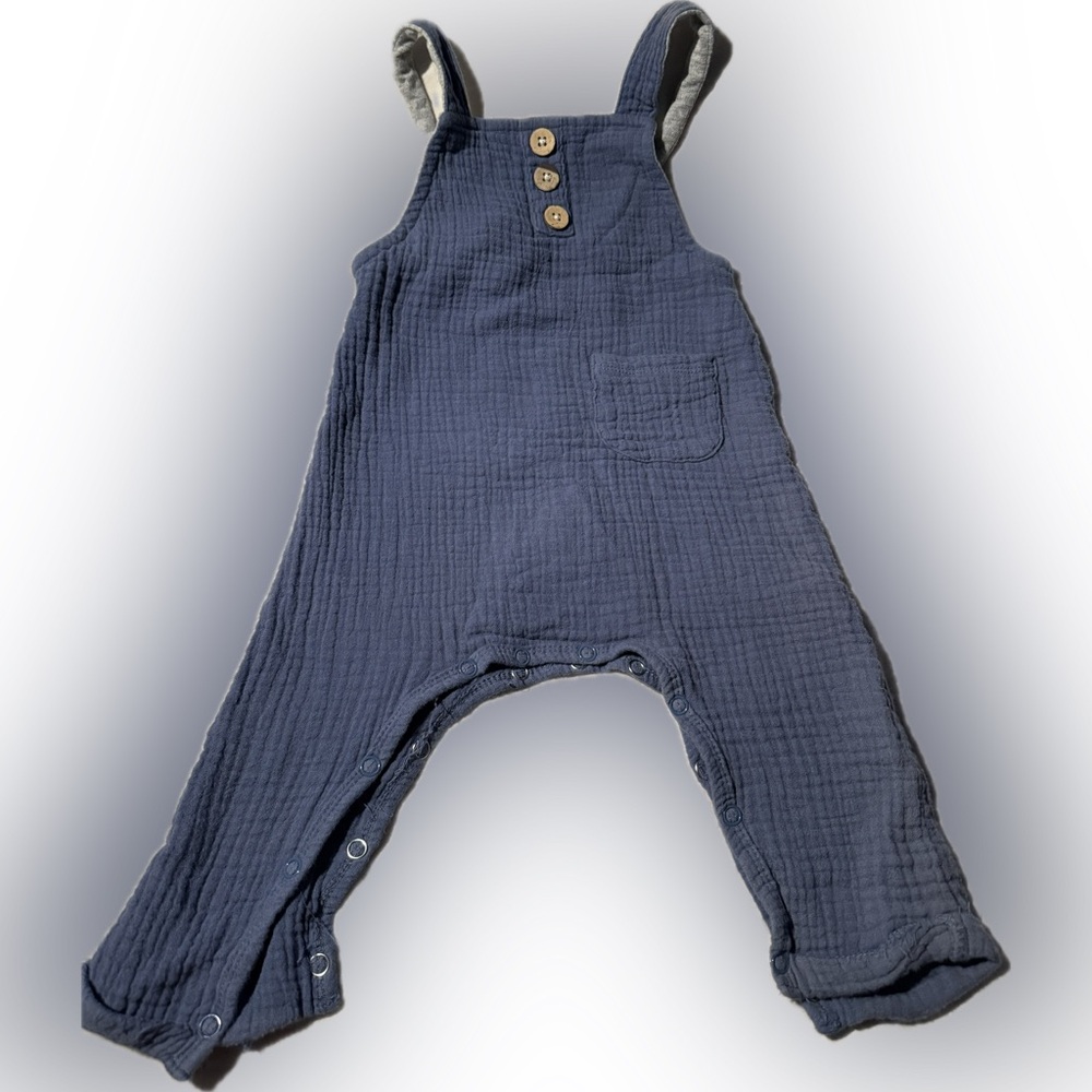 Mud Pie Navy Kids Overalls with Button Accents